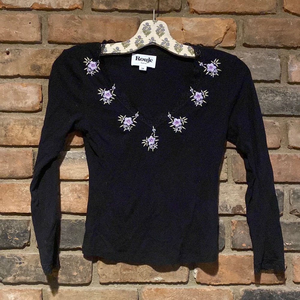 Rouje Paris Cotton Top With Embroidery